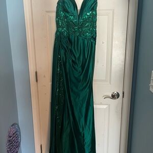 Emerald Green Sequin Gown